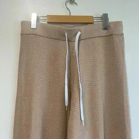 Anthropologie Varley Alice Cotton Knit Sweatpants in Praline Ivory - Picture 7 of 12